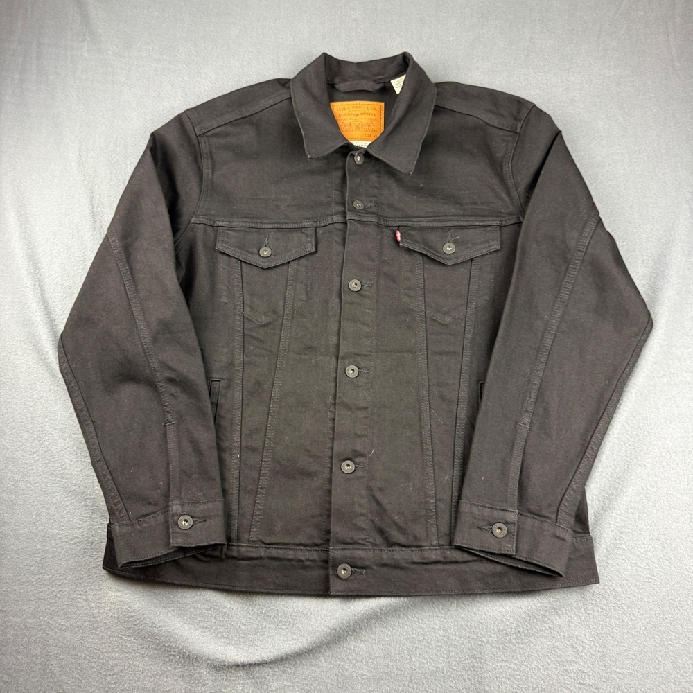 Levis Trucker Denim Jacket Men's XL Black Premium Button Up Casual Outerwear